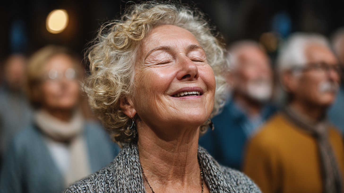 Група старших людей займається йогою в затишній студії